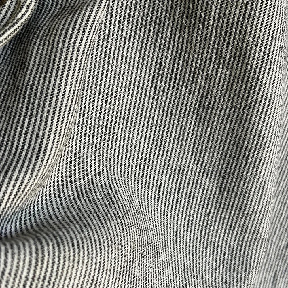 Chico's Black and White Wide Leg Linen Blend Coastal Lagen Look Pants Sz 12 or L